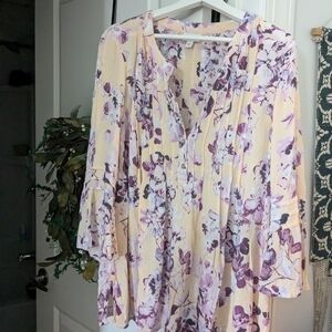 Pretty Flowy J. Jill Floral Blouse Tunic
